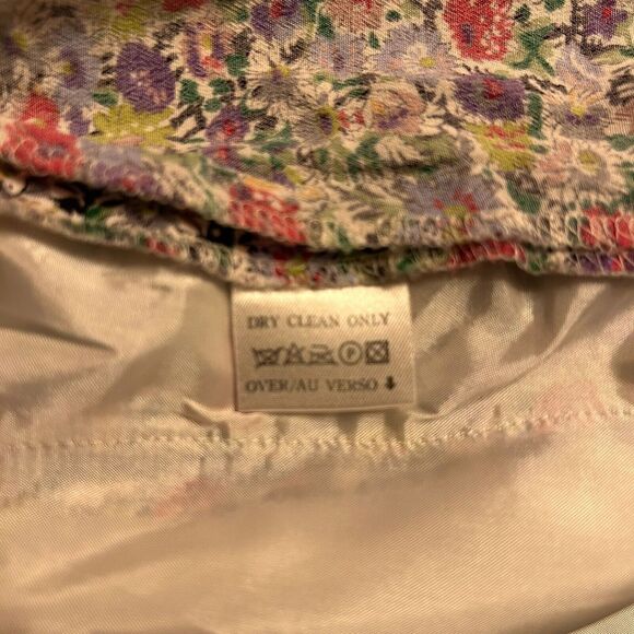 Vintage Liz Claiborne Floral Midi Skirt Pockets Pleats Size 14 - Picture 9 of 10